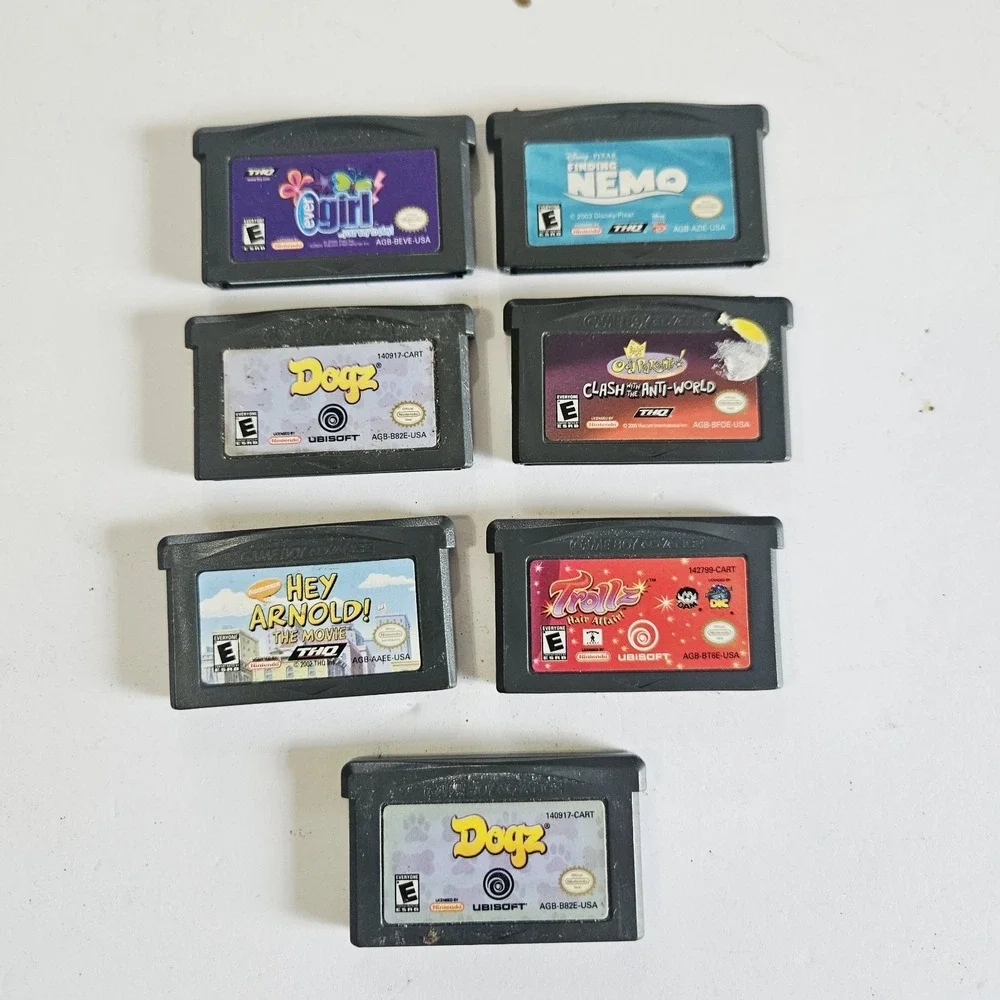 Game Boy Advanced Games Lot Of 7 Nemo, Trolls, Dogz And More